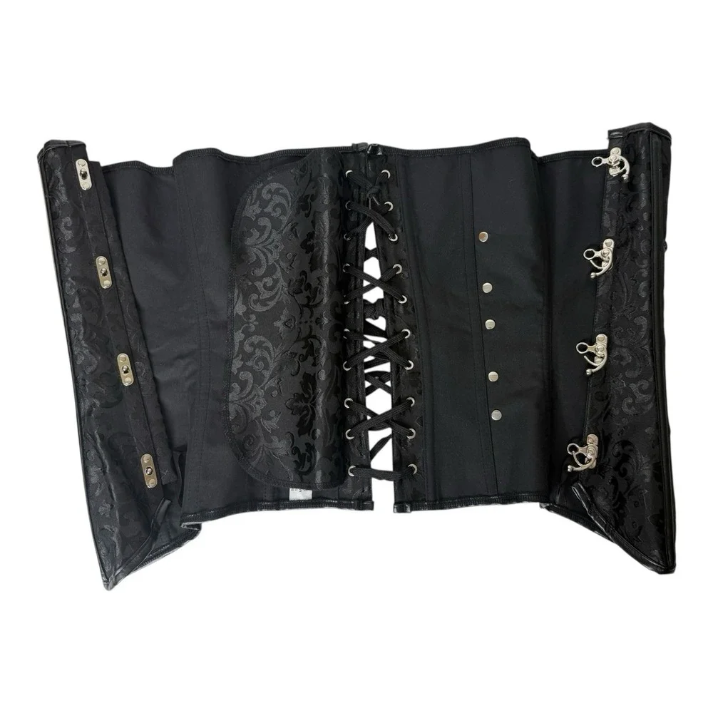 Steam Punk CosPlay Goth‎ Role Play Long Black Corset Women's M